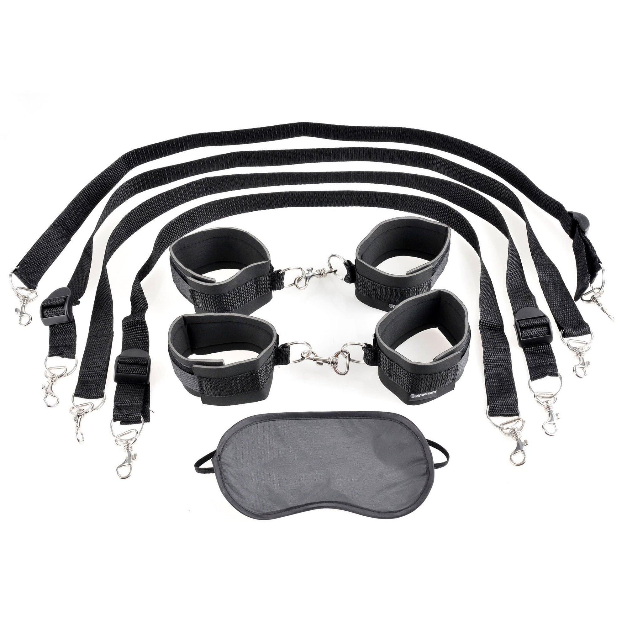Pipedream - Fetish Fantasy Series Cuff and Tether Set (Black) Bed Restraint 319754124 CherryAffairs