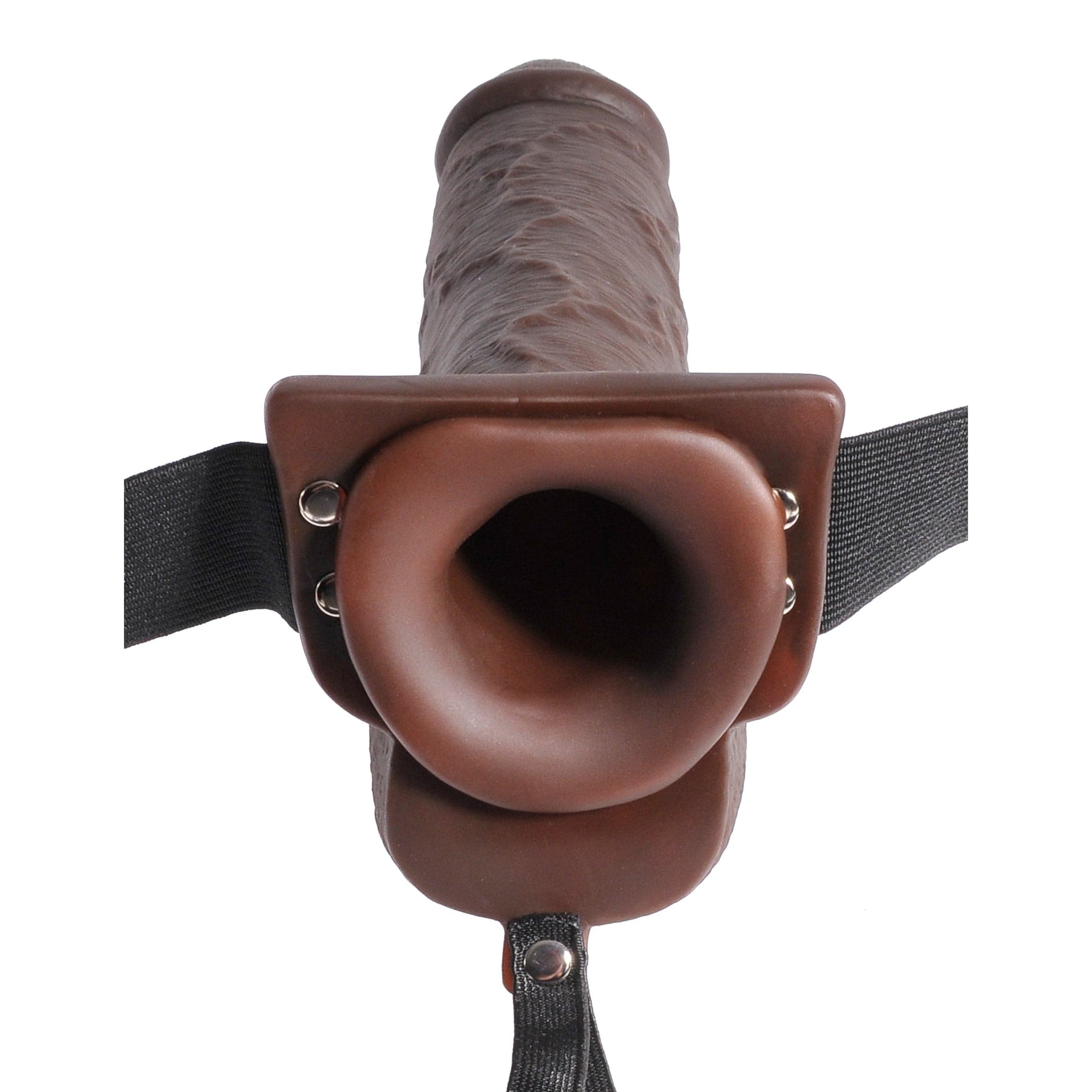 Pipedream - Fetish Fantasy Series Hollow Squirting Strap On Dildo with Balls 9" (Brown) Strap On with Hollow Dildo for Male (Non Vibration) 603912759297 CherryAffairs