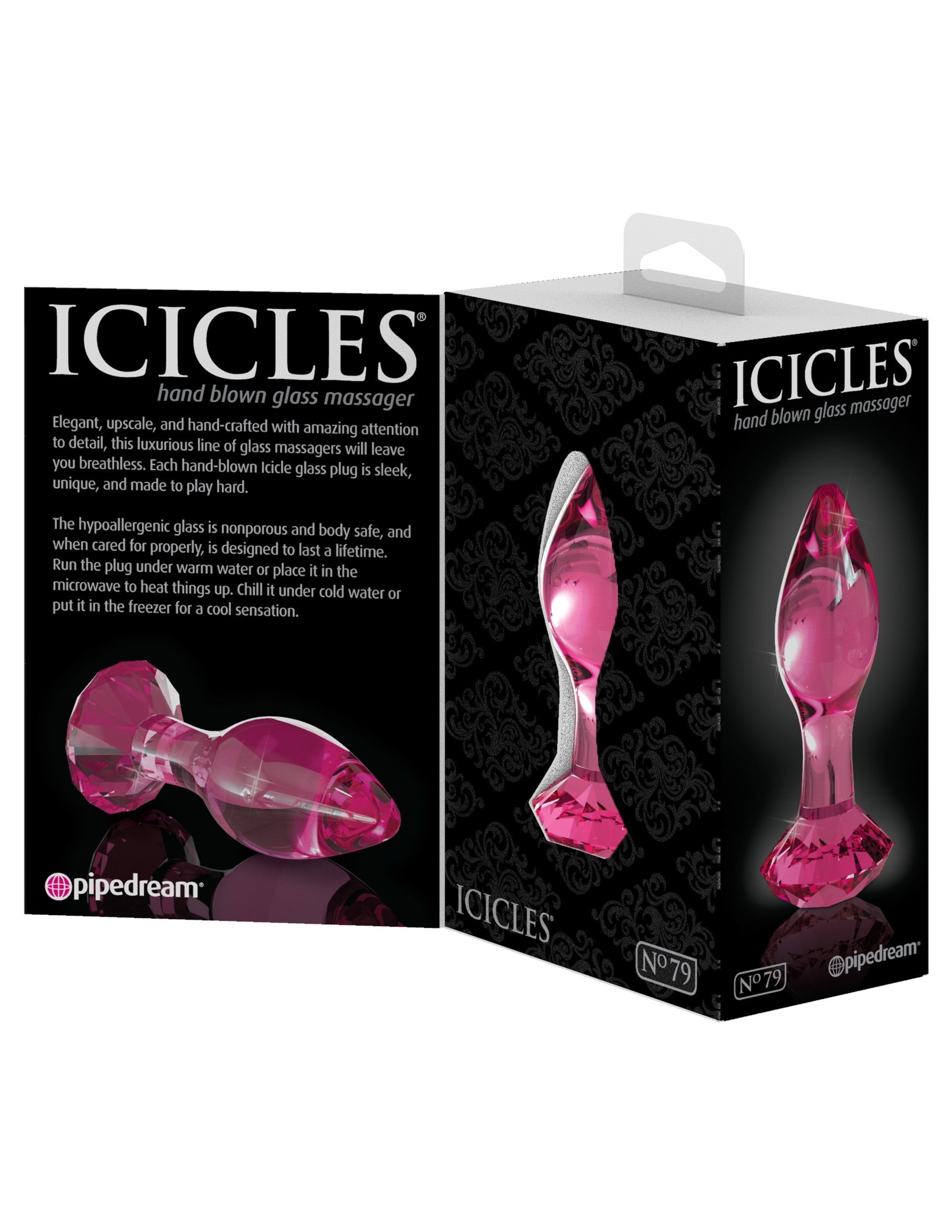 Pipedream - Icicles No 79 Hand Blown Massager (Pink) Glass Anal Plug (Non Vibration) Singapore