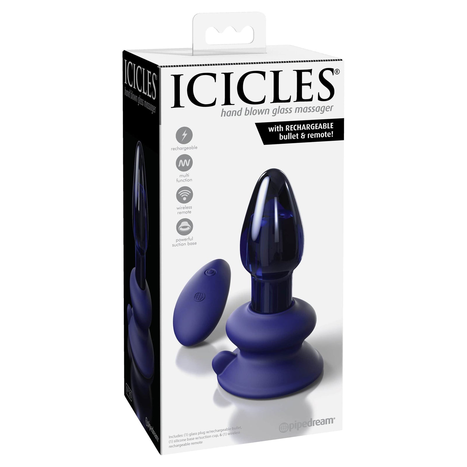 Pipedream - Icicles No. 85 Remote Control Rechargeable Anal Plug (Blue) Remote Control Anal Plug (Vibration) Rechargeable 603912766271 CherryAffairs