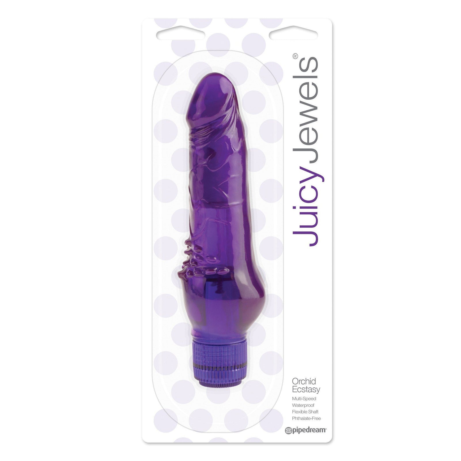 Pipedream - Juicy Jewels Orchid Ecstasy (Purple) Non Realistic Dildo w/o suction cup (Vibration) Non Rechargeable - CherryAffairs Singapore