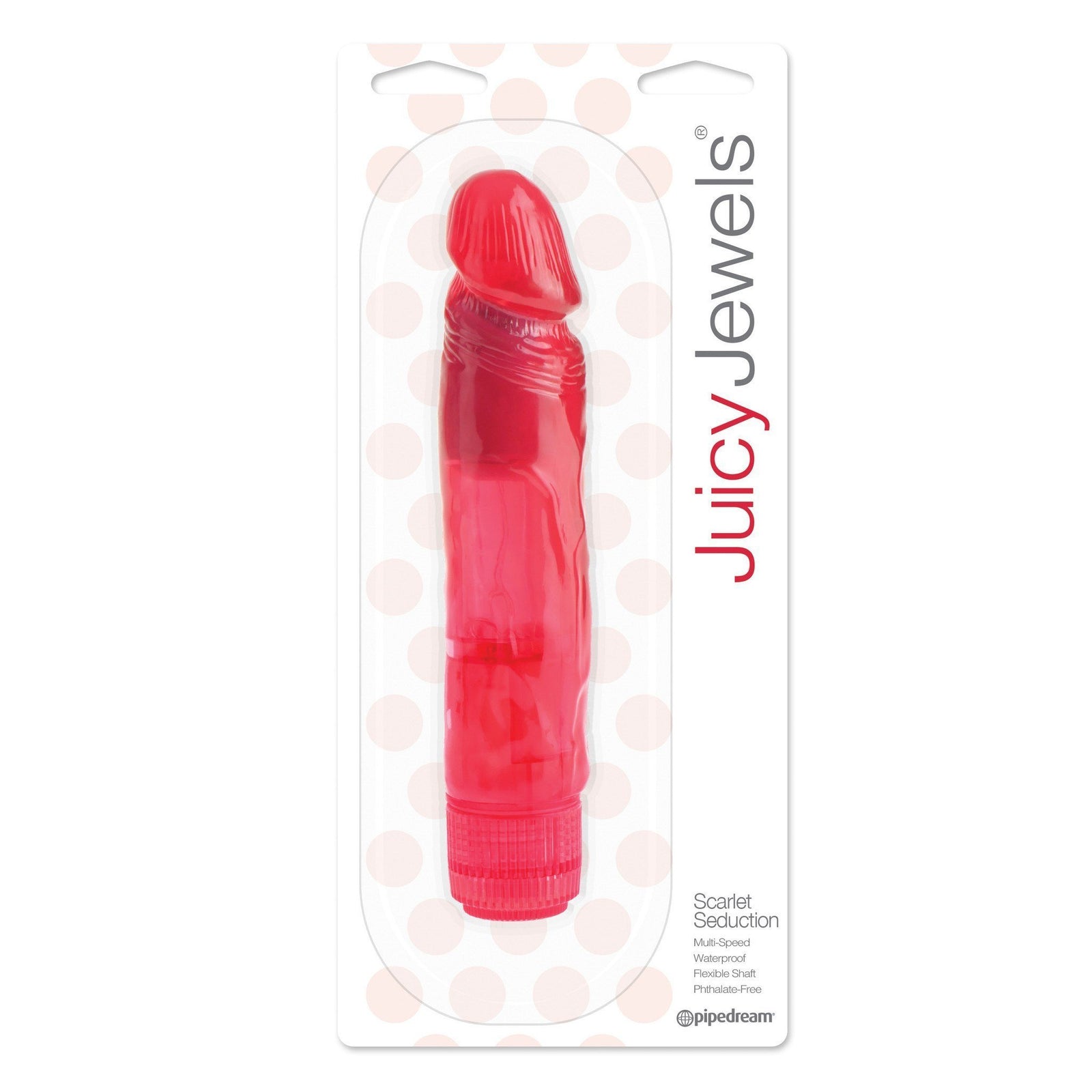 Pipedream - Juicy Jewels Scarlet Seduction (Red) Non Realistic Dildo w/o suction cup (Vibration) Non Rechargeable - CherryAffairs Singapore