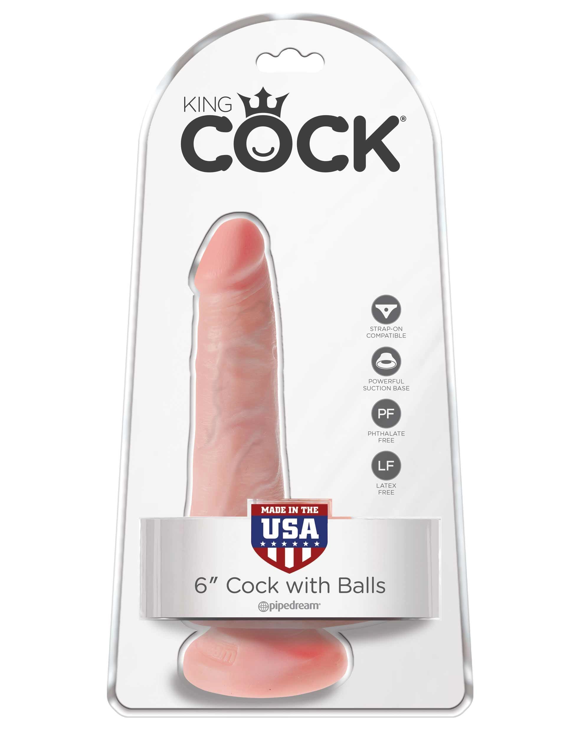 Pipedream - King Cock 6" Cock with Balls (Beige) Realistic Dildo with suction cup (Non Vibration) Singapore