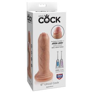 Pipedream - King Cock 6" Uncut Cock (Beige) Realistic Dildo with suction cup (Non Vibration) Singapore