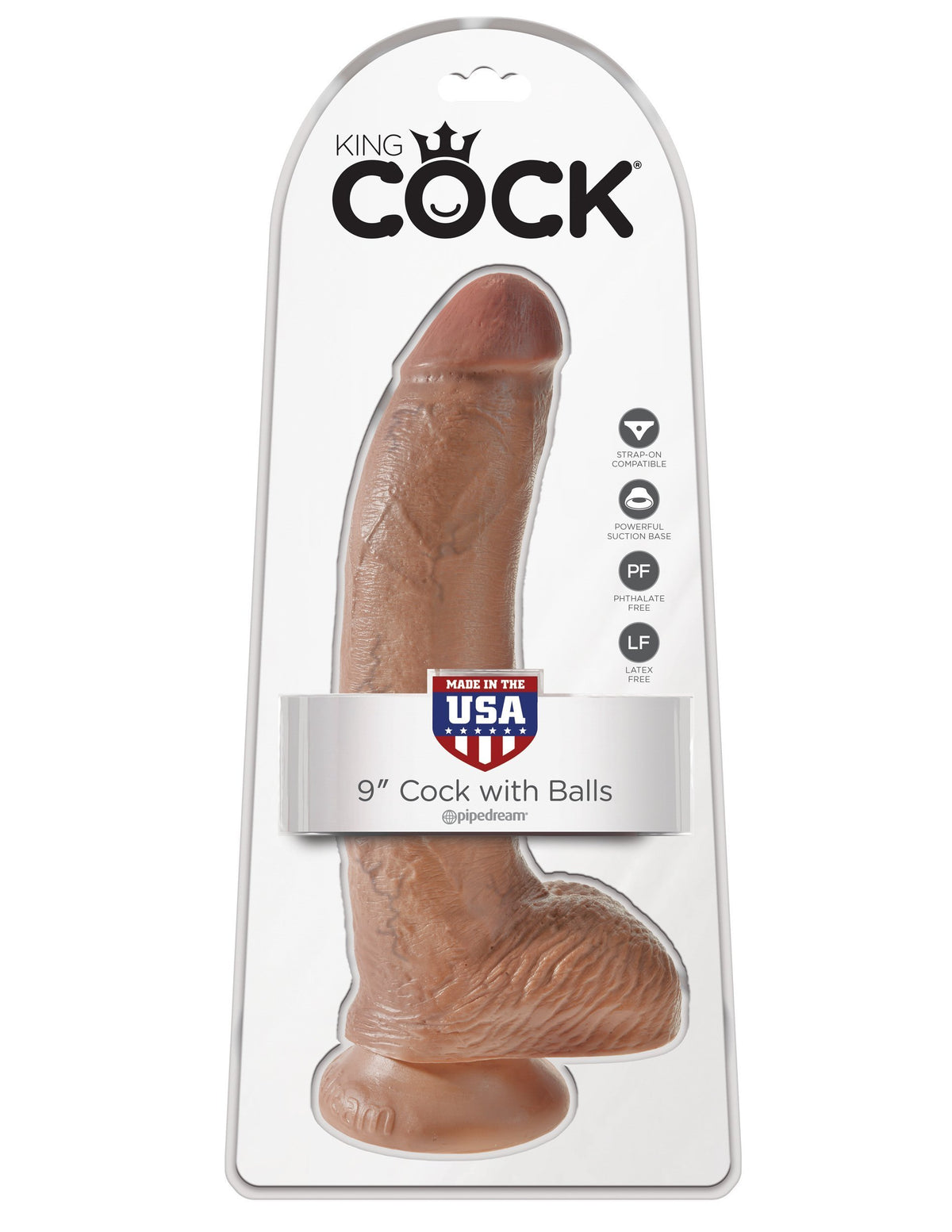 Pipedream - King Cock 9&quot; Cock with Balls (Brown) Realistic Dildo with suction cup (Non Vibration) Singapore