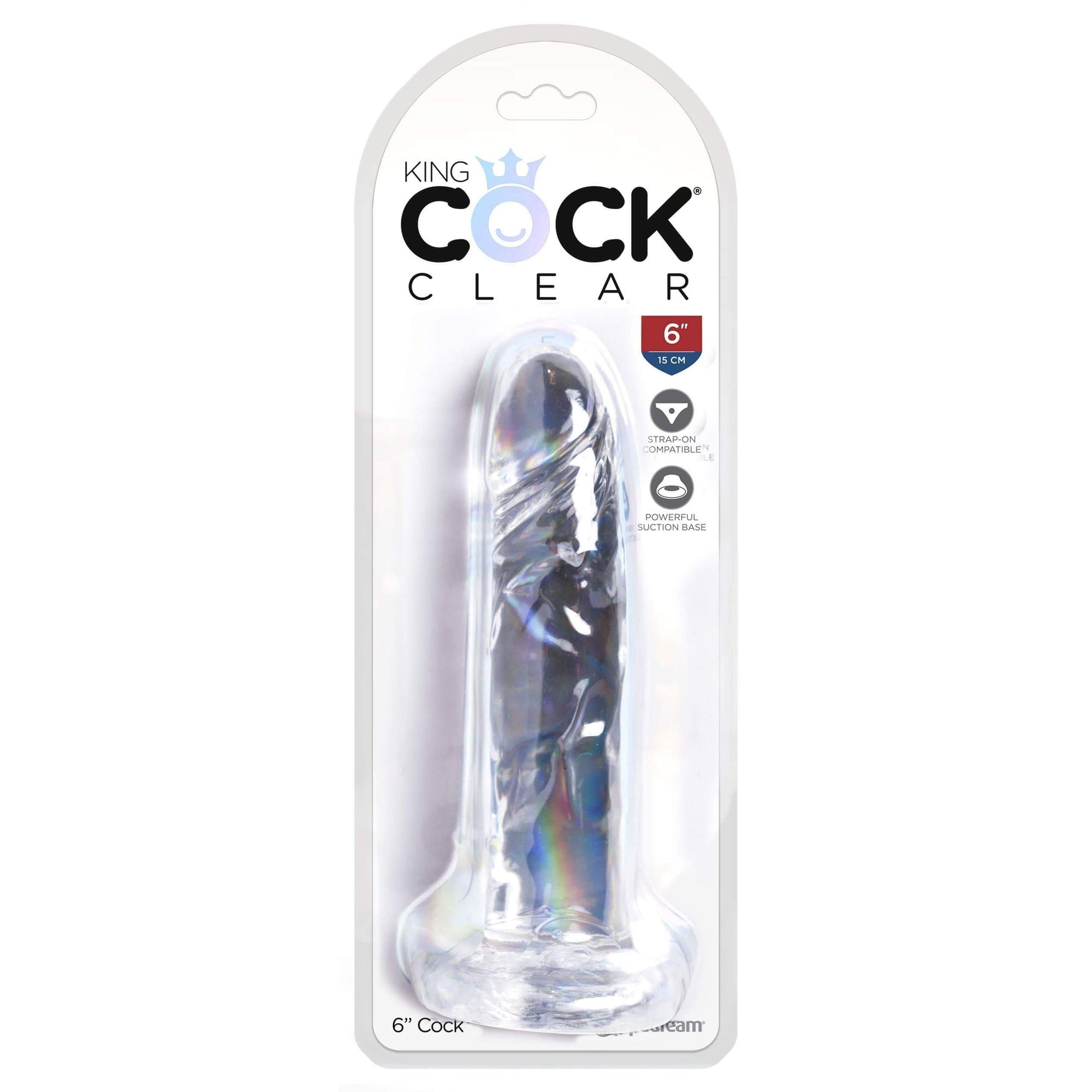 Pipedream - King Cock Clear Cock Dildo 6" (Clear) Realistic Dildo with suction cup (Non Vibration) 603912758832 CherryAffairs