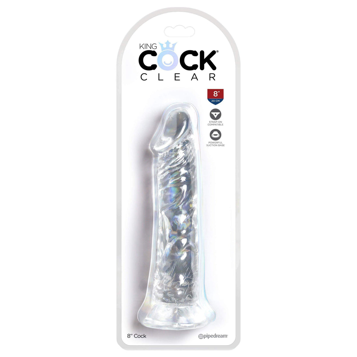 Pipedream - King Cock Clear Cock Dildo 8&quot; (Clear) Realistic Dildo with suction cup (Non Vibration) 603912759013 CherryAffairs