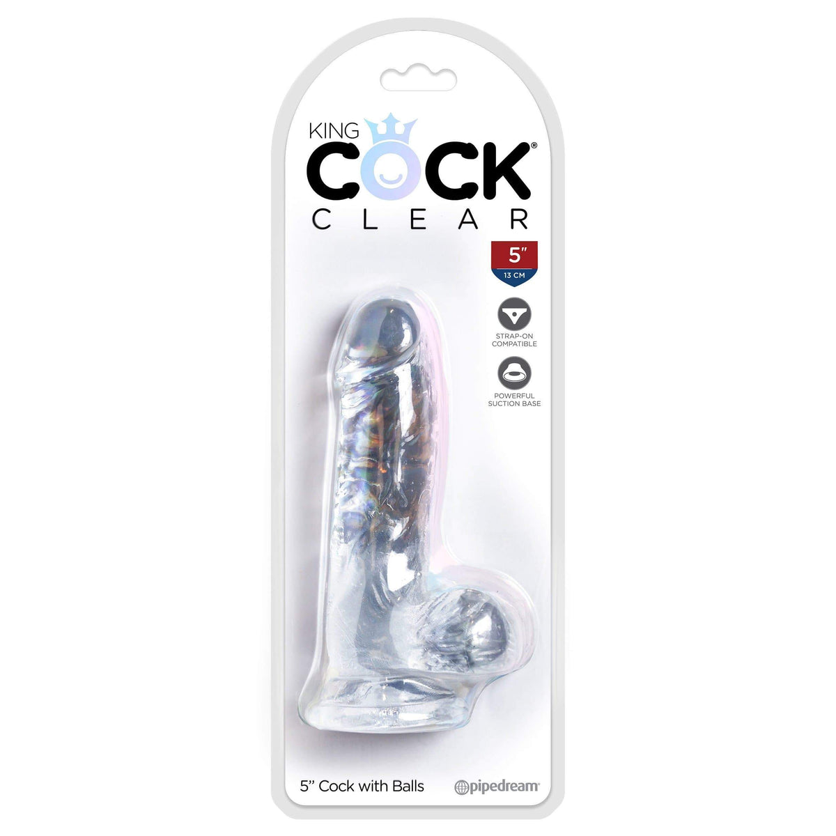 Pipedream - King Cock Clear Cock with Balls 5&quot; (Clear) Realistic Dildo with suction cup (Non Vibration) 603912758818 CherryAffairs
