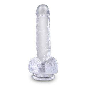 Pipedream - King Cock Clear Cock with Balls 6" (Clear) Realistic Dildo with suction cup (Non Vibration) 603912758825 CherryAffairs