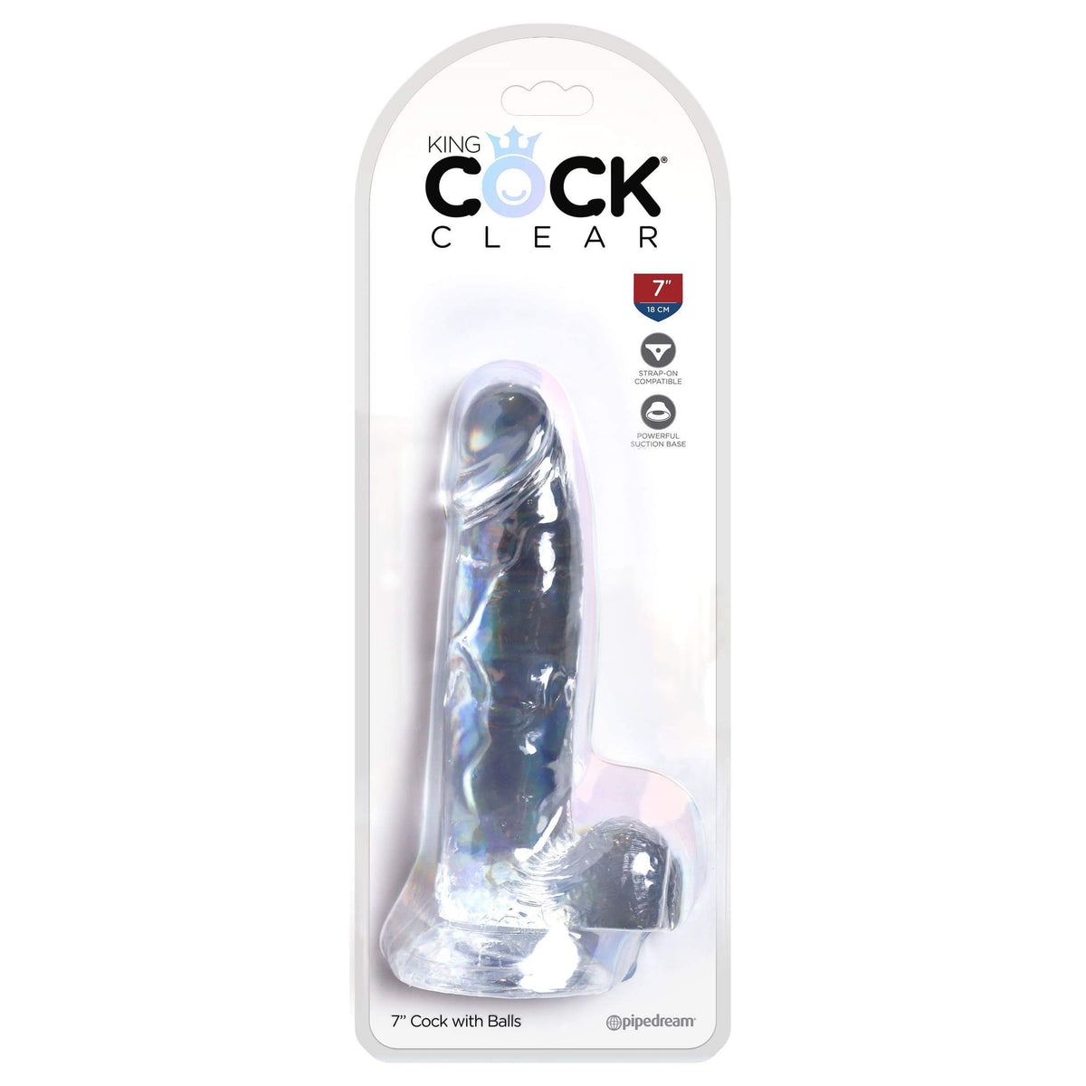 Pipedream - King Cock Clear Cock with Balls  Dildo 7&quot; (Clear) Realistic Dildo with suction cup (Non Vibration) 603912758849 CherryAffairs