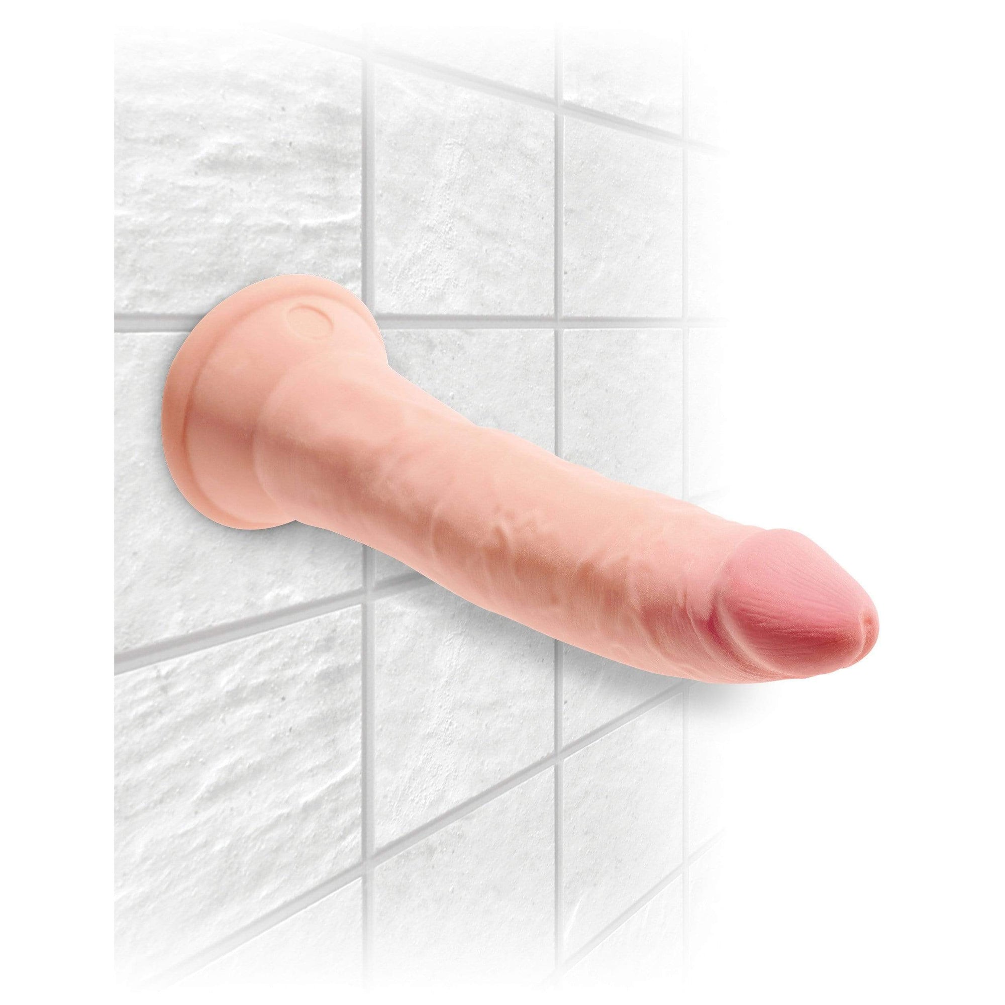 Pipedream - King Cock Plus Triple Density Cock 7" (Beige) Realistic Dildo with suction cup (Non Vibration) 319766957 CherryAffairs