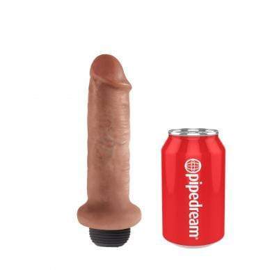 Pipedream - King Cock Squirting Cock 6" (Brown) Realistic Dildo w/o suction cup (Non Vibration) 603912753332 CherryAffairs