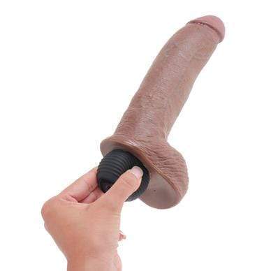 Pipedream - King Cock Squirting Cock with Balls 9" (Brown) Realistic Dildo w/o suction cup (Non Vibration) 603912355567 CherryAffairs