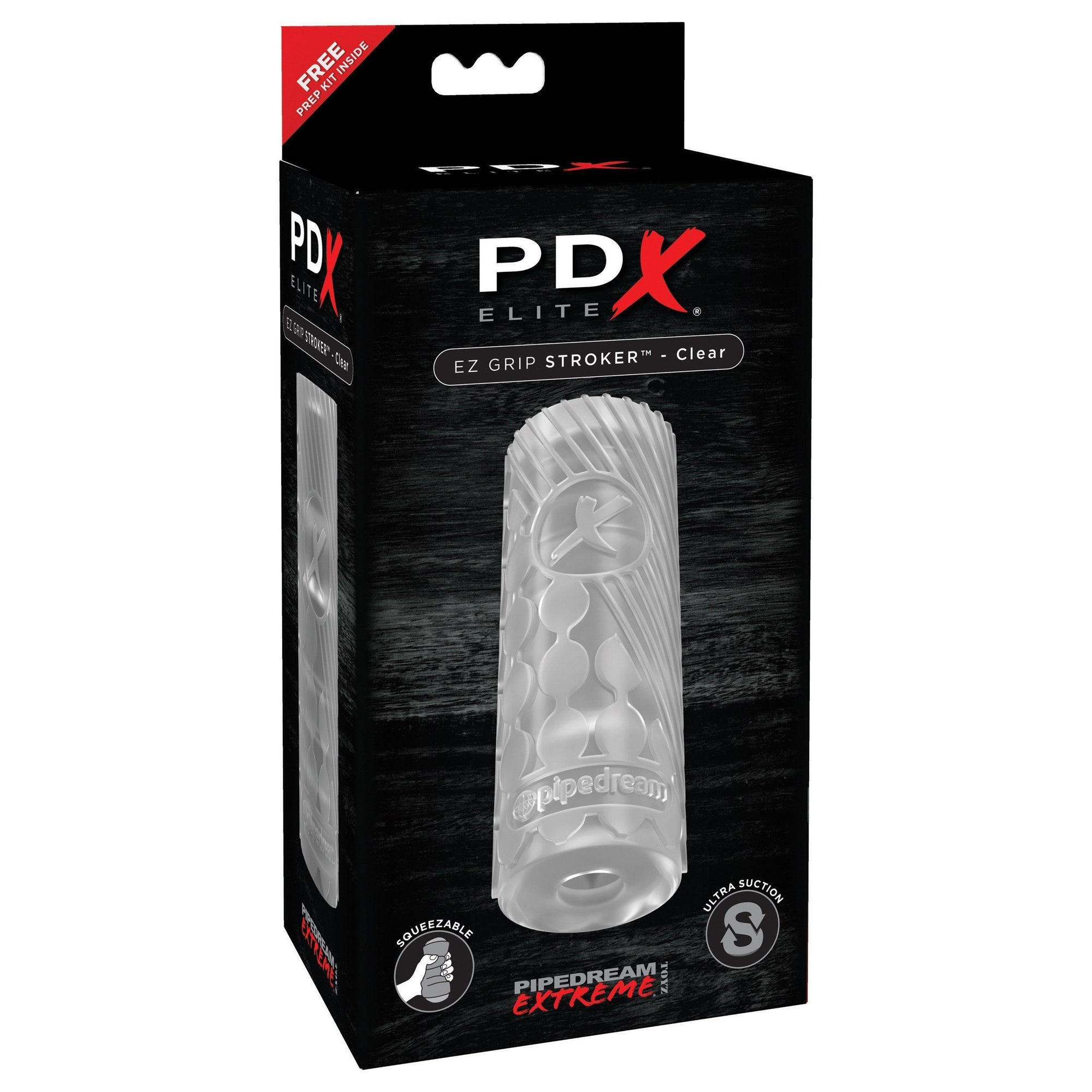 Pipedream - PDX Elite EZ Grip Stroker Masturbator (Clear) Masturbator Soft Stroker (Non Vibration) - CherryAffairs Singapore