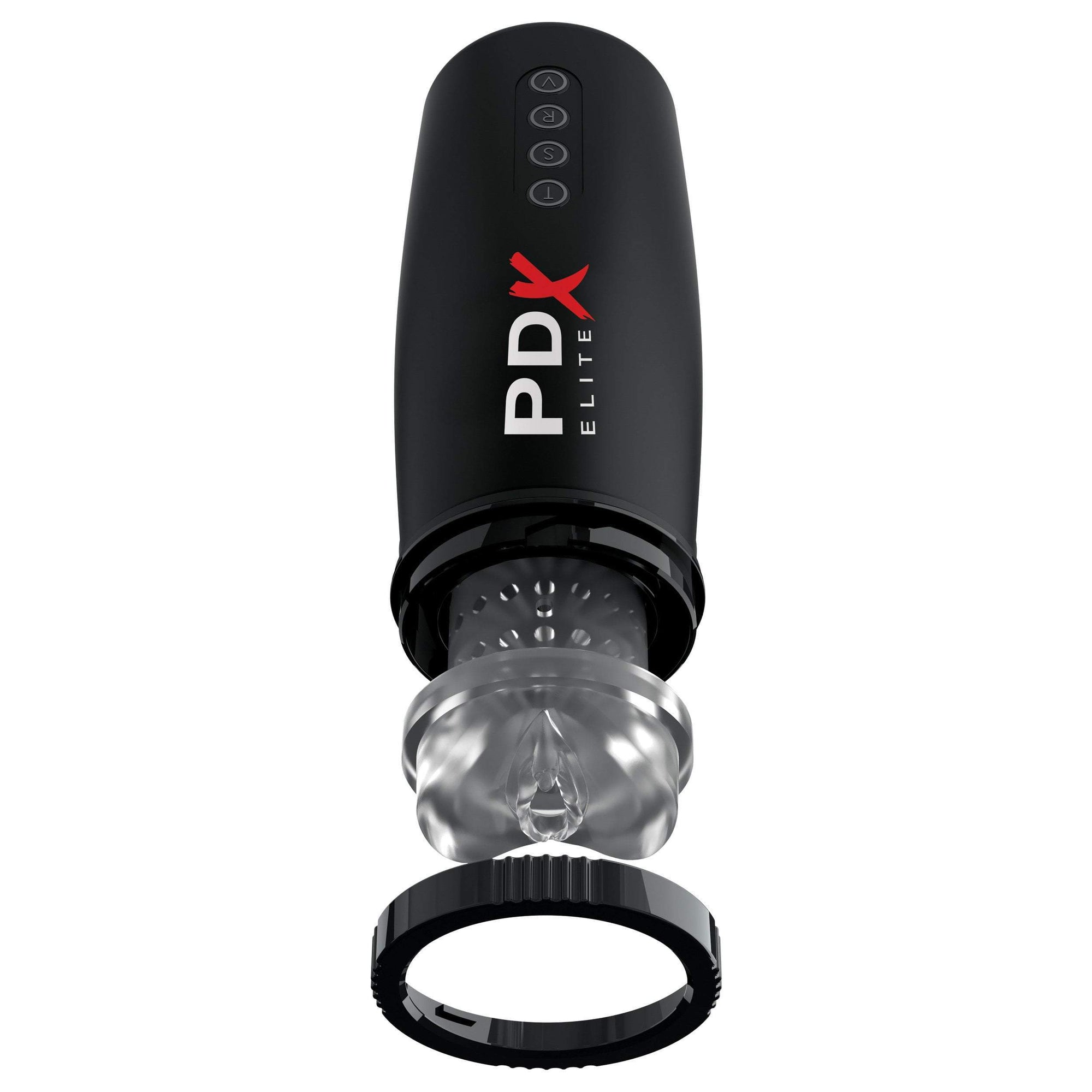 Pipedream - PDX Elite Moto Bator 2 Thrusting Mouth Masturbator (Black) Masturbator Mouth (Vibration) Rechargeable