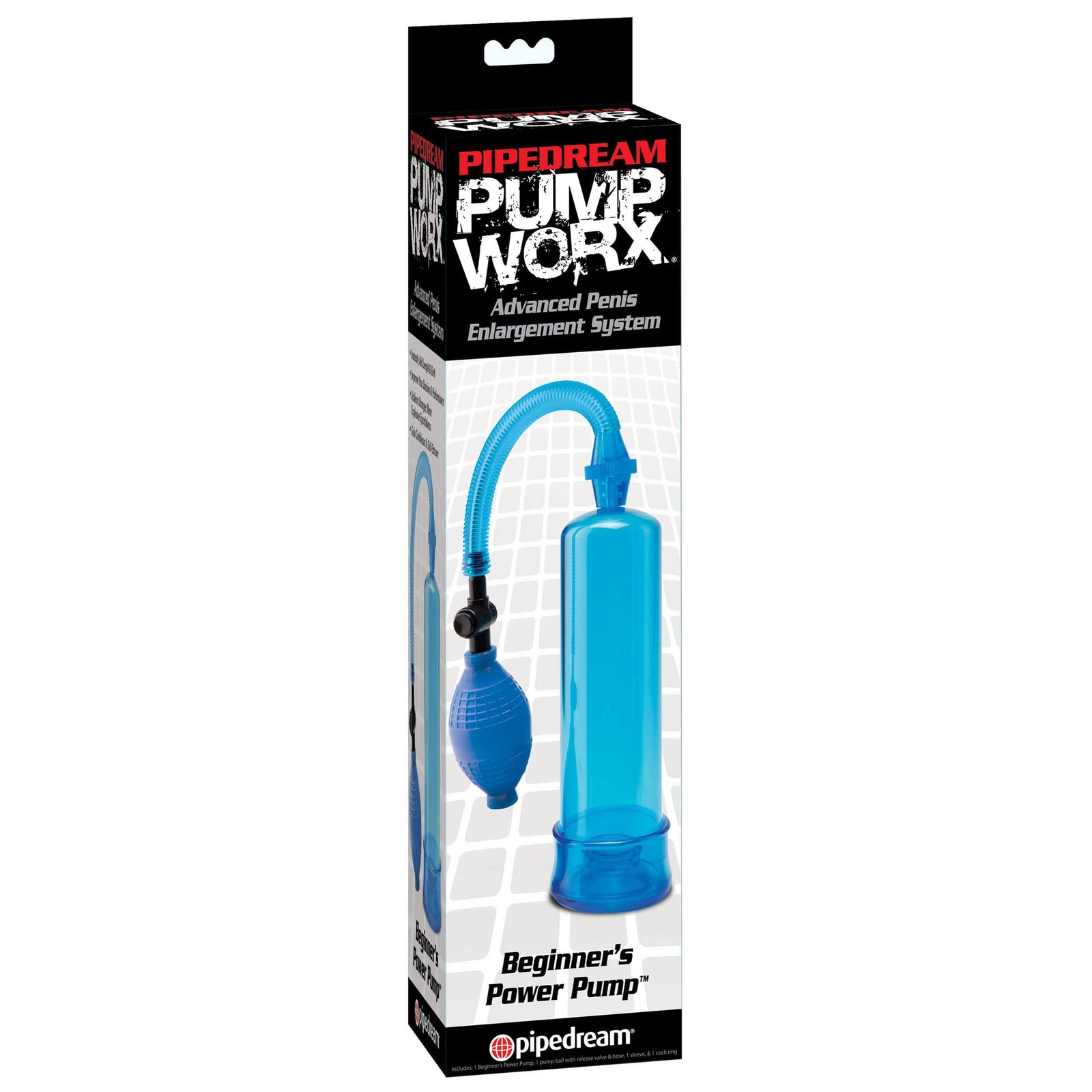 Pipedream - Pump Worx Beginner's Power Pump (Blue) Penis Pump (Non Vibration) 319978376 CherryAffairs