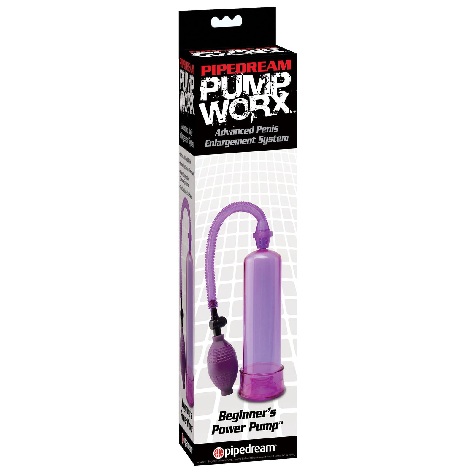 Pipedream - Pump Worx Beginner's Power Pump (Purple) Penis Pump (Non Vibration) 319979628 CherryAffairs