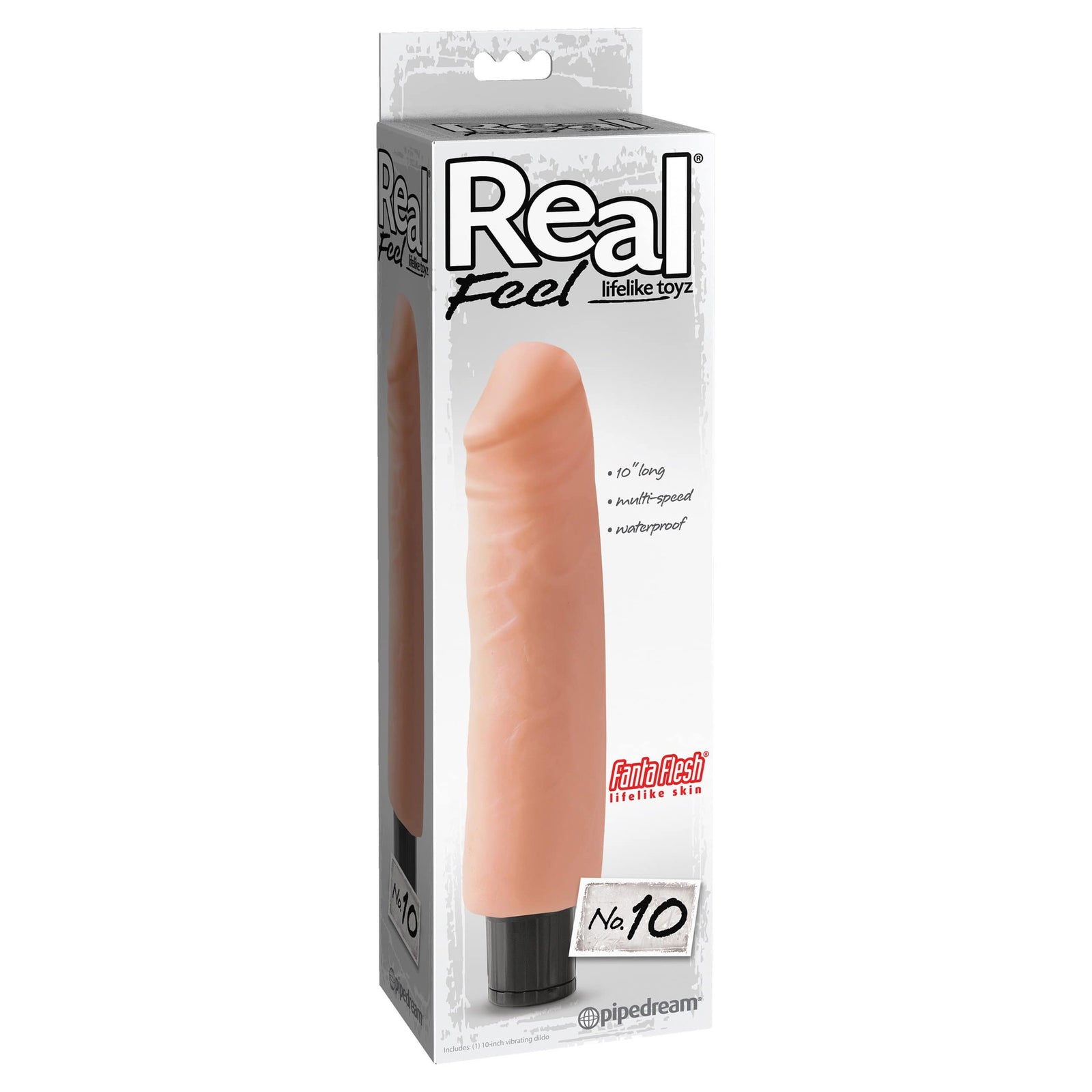 Pipedream - Real Feel No. 10 Vibrating Dildo (Beige) Realistic Dildo w/o suction cup (Vibration) Non Rechargeable 319980458 CherryAffairs
