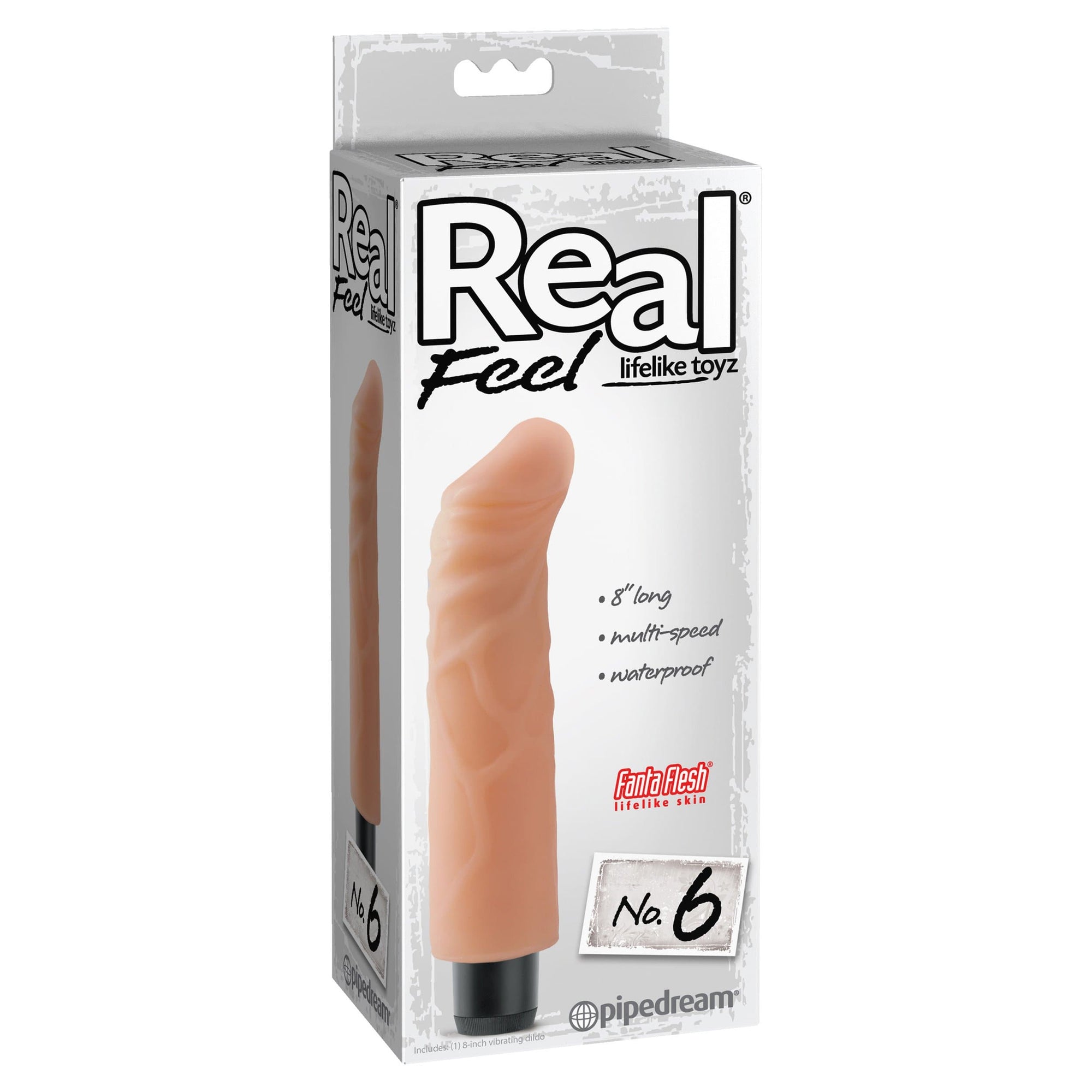 Pipedream - Real Feel No. 6 Vibrating Dildo (Beige) Realistic Dildo w/o suction cup (Vibration) Non Rechargeable 319980605 CherryAffairs