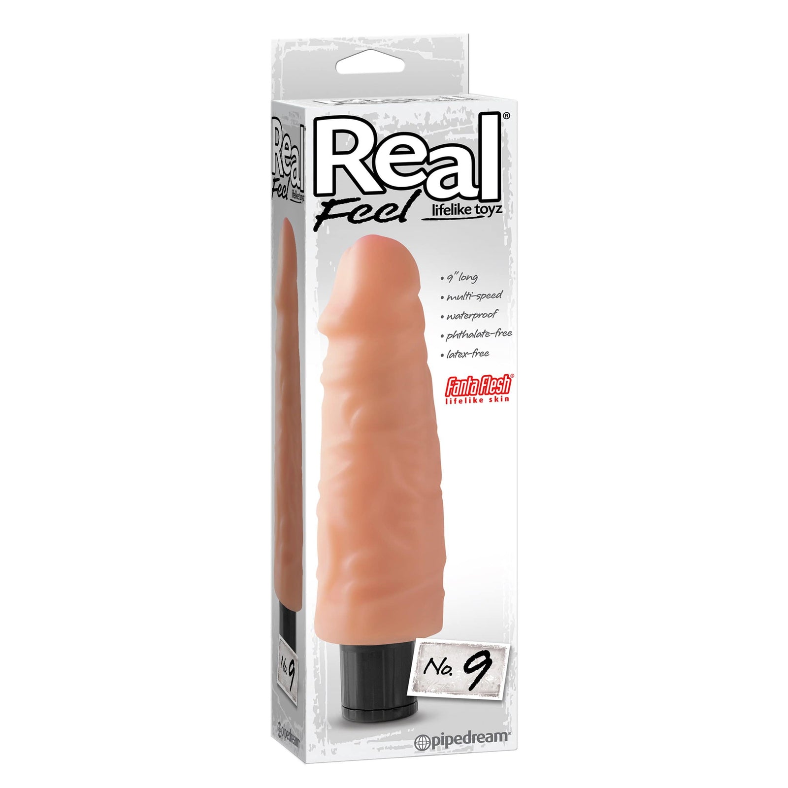 Pipedream - Real Feel No. 9 Vibrating Dildo (Beige) Realistic Dildo w/o suction cup (Vibration) Non Rechargeable 319980340 CherryAffairs