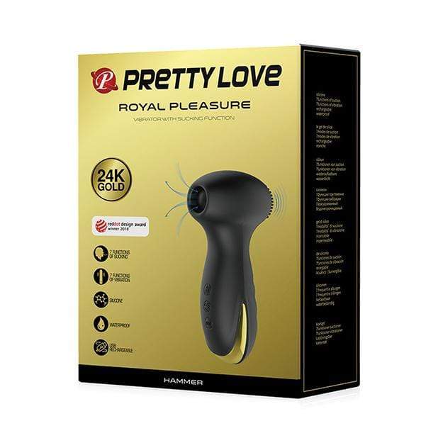 Pretty Love - Royal Pleasure Hammer Suction Vibrator (Black) Clit Massager (Vibration) Rechargeable 6959532331356 CherryAffairs