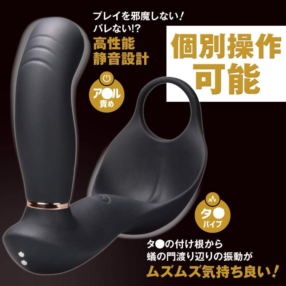 Prime - Invade Remote Control Cock Ring Prostate Massager (Black) Prostate Massager (Vibration) Rechargeable 4580140055079 CherryAffairs