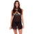 Rene Rofe - Out Front Lace and Mesh Chemise S/M (Black) Chemises 017036484285 CherryAffairs