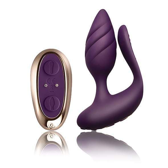 RocksOff - Cocktail Remote Control Dual Motored Couple&#39;s Toy (Burgundy) Couple&#39;s Massager (Vibration) Rechargeable 811041014594 CherryAffairs