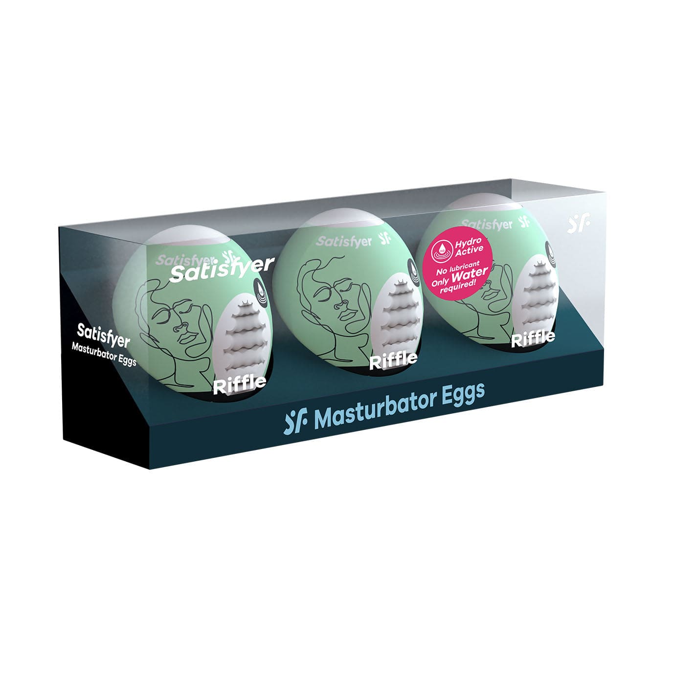 Satisfyer - 3 Riffle Masturbator Eggs Set (Green) Masturbator Egg (Non Vibration) 4049369043446 CherryAffairs