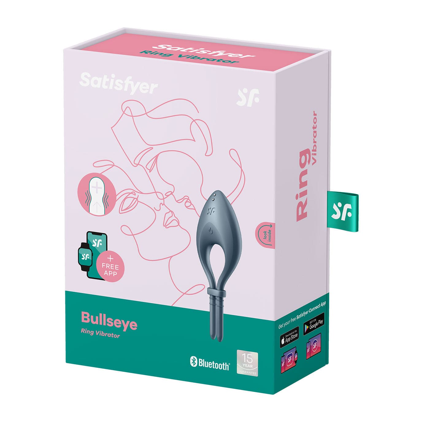 Satisfyer - Bulls Eye App-Controlled Adjustable Vibrating Cock Ring (Grey) Silicone Cock Ring (Vibration) Rechargeable 572884570 CherryAffairs