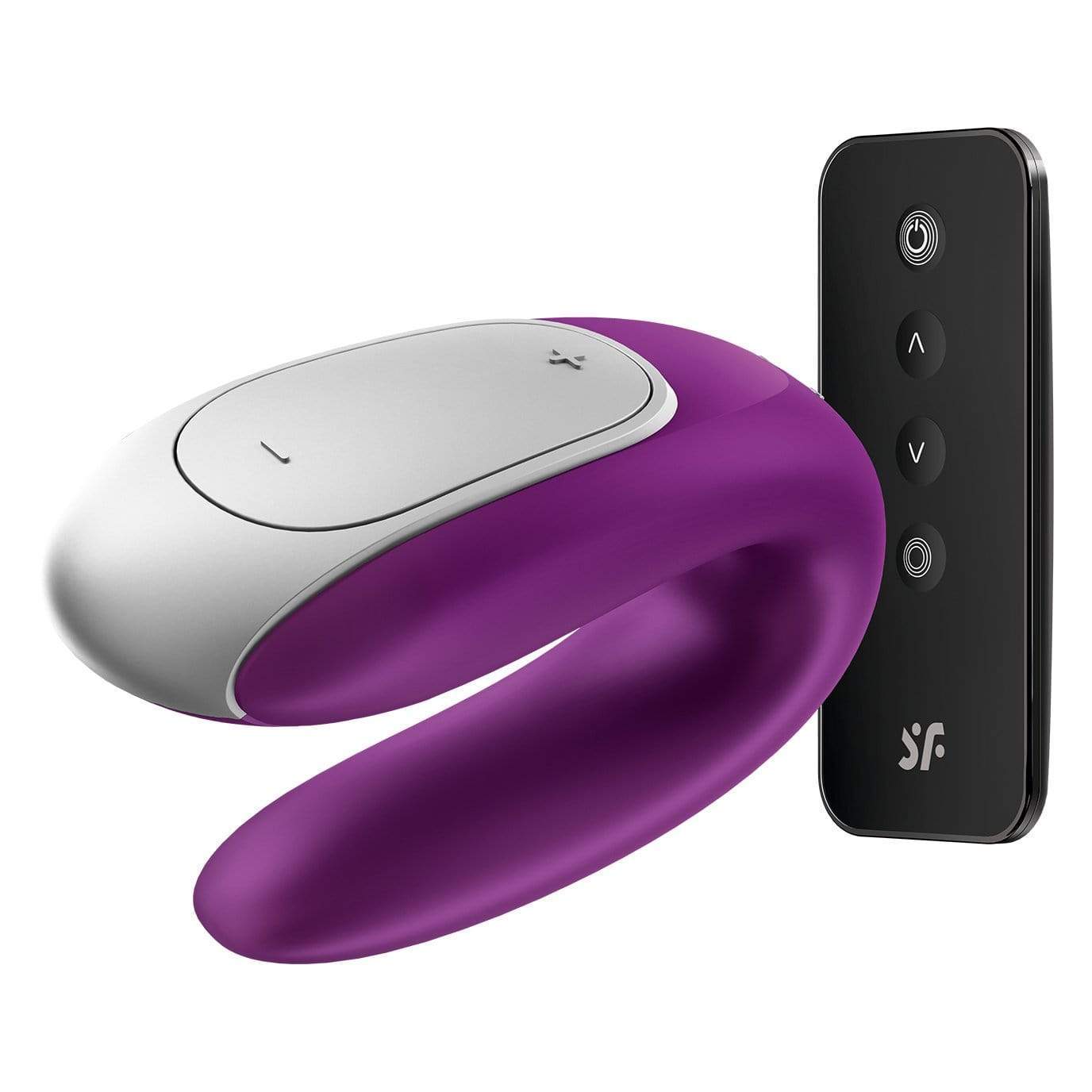Satisfyer - Double Fun App-Controlled Couple's Vibrator with Remote Control (Purple) Remote Control Couple's Massager (Vibration) Rechargeable 4061504002460 CherryAffairs