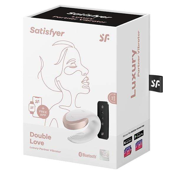 Satisfyer - Double Love App-Controlled Couple's Vibrator with Remote Control (White) Remote Control Couple's Massager (Vibration) Rechargeable 435182445 CherryAffairs