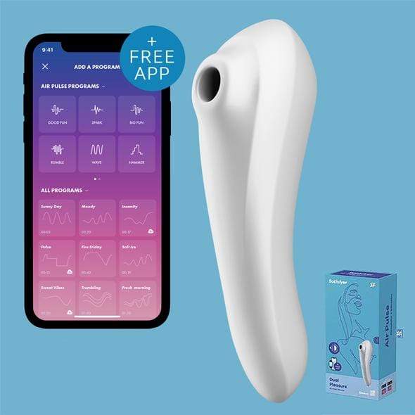 Satisfyer - Dual Pleasure App-Controlled Clit Vibrator (White) Clit Massager (Vibration) Rechargeable 324161162 CherryAffairs