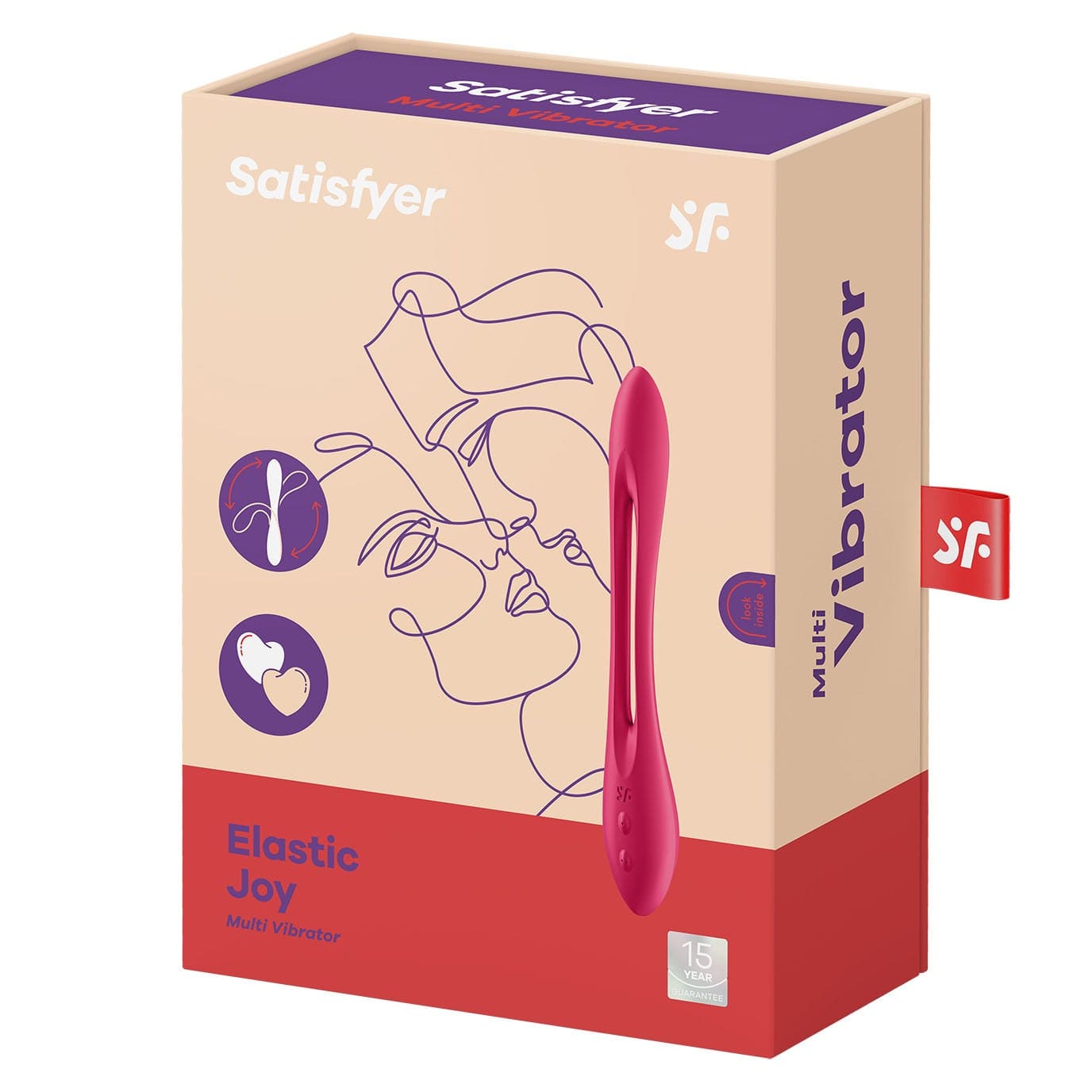 Satisfyer - Elastic Joy Flexible Multi Vibrator (Red) G Spot Dildo (Vibration) Rechargeable 4061504007595 CherryAffairs
