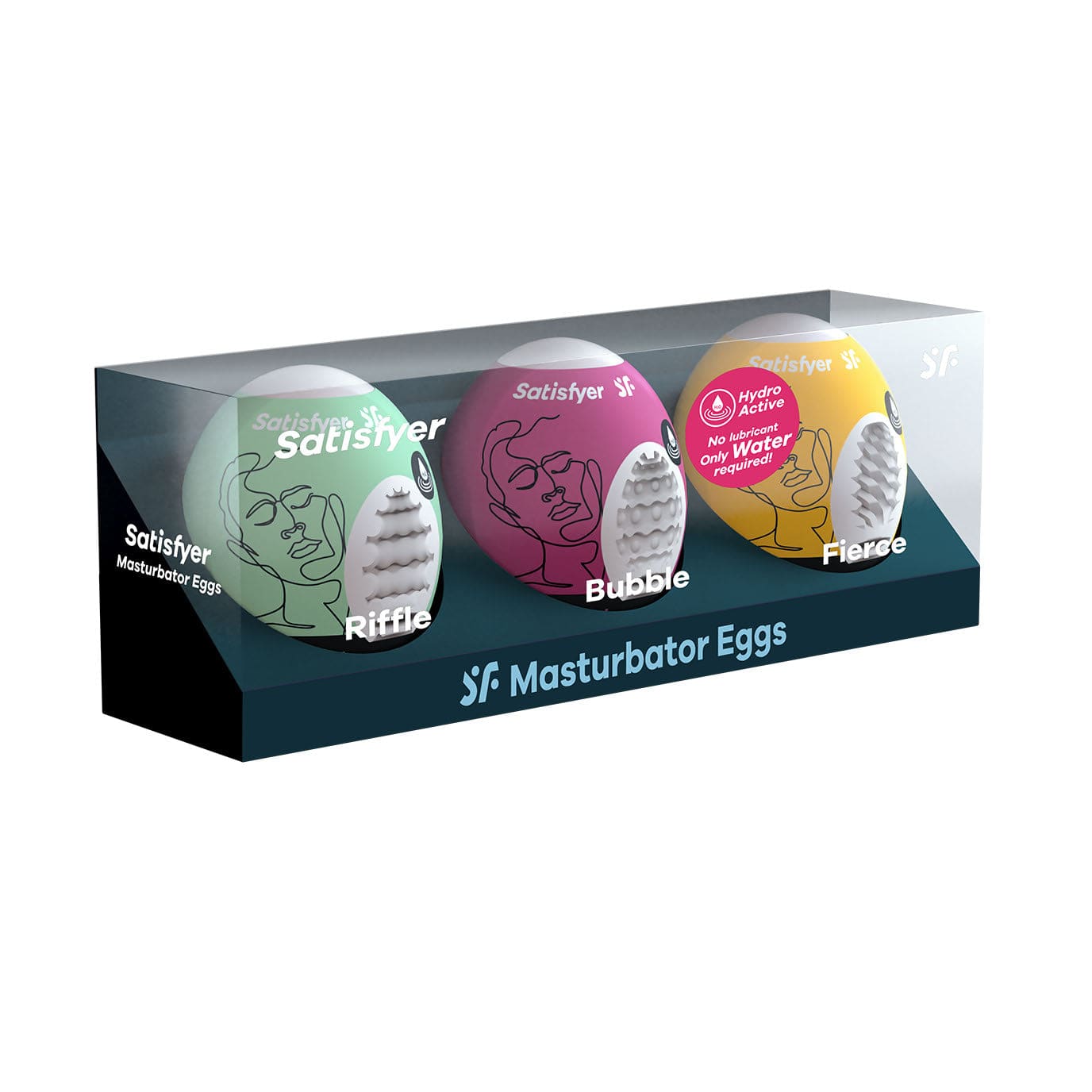Satisfyer - Riffle Bubble Fierce Masturbator Eggs Set (Multi Colour) Masturbator Egg (Non Vibration) 575361865 CherryAffairs