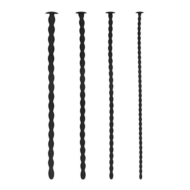Shots - Ouch Advanced Urethral Sounding Silicone Spiral Screw Plug Set (Black) BDSM (Others) 625990505 CherryAffairs