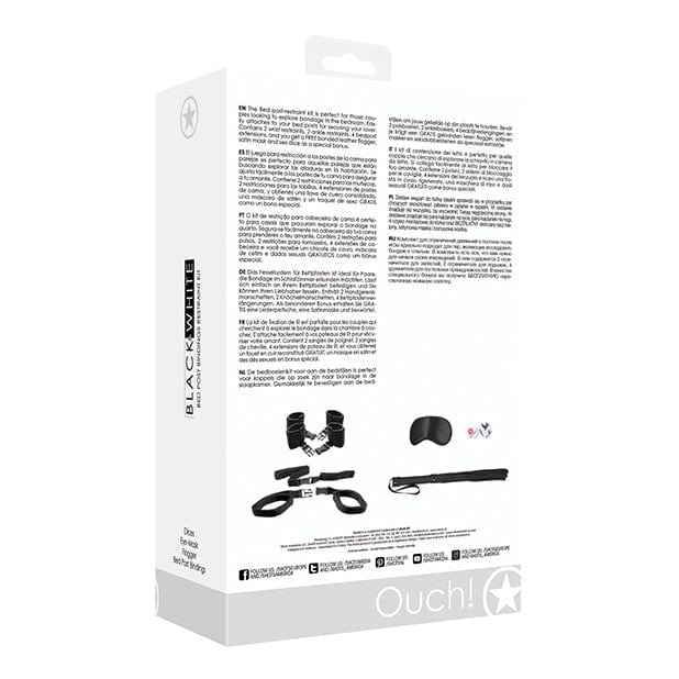 Shots - Ouch Black and White BDSM Bed Post Bindings Restraint Kit (Black) Bed Restraint 625987584 CherryAffairs
