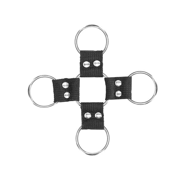 Shots - Ouch Black and White BDSM Velcro Hogtie with Hand and Ankle Cuffs (Black) Hand/Leg Cuffs 625987715 CherryAffairs