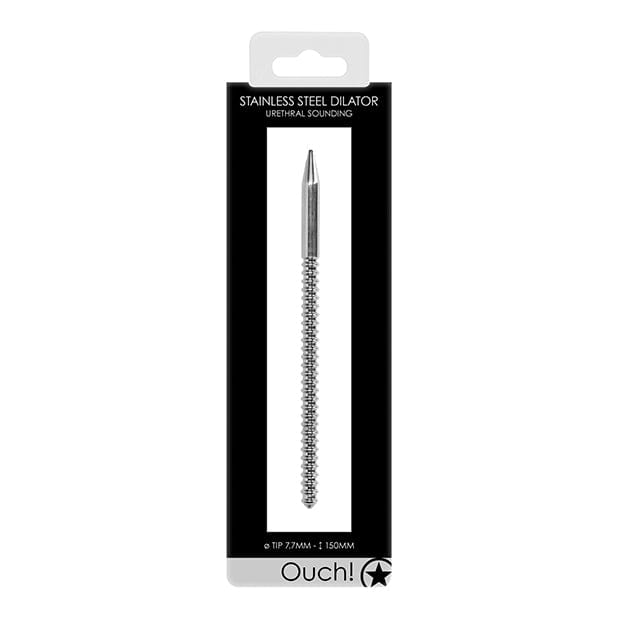 Shots - Ouch Stainless Steel Urethral Sound Ribbed Dilator (Silver) BDSM (Others) 625989925 CherryAffairs