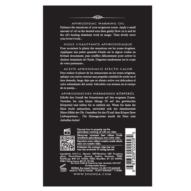 Shunga - Aphrodisiac Flavored Warming Oil 3.5 oz (Intoxicating Chocolate) Massage Oil 697309022095 CherryAffairs