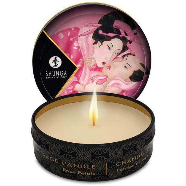 Shunga - Erotic Art Aphrodisia Mini Candlelight Massage Candle Rose Petals 1oz Massage Candle 697309045094 CherryAffairs