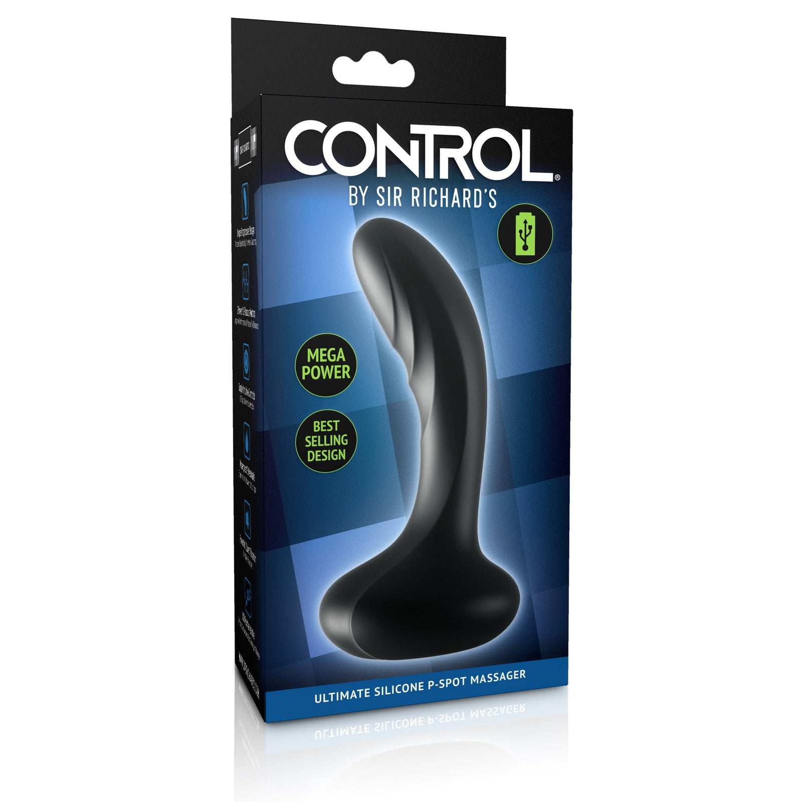 Sir Richards - Control Ulitimate Silicone P-Spot Massager (Black) Prostate Massager (Vibration) Rechargeable 319986979 CherryAffairs