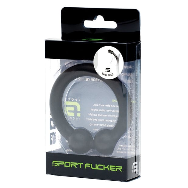 Sport Fucker - Bull Ring Silicone Cock Ring (Black) Silicone Cock Ring (Non Vibration) 626135262 CherryAffairs