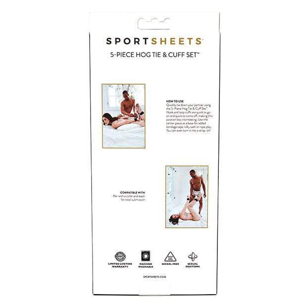 Sportsheets - Five Piece Hog Tie and Cuff Set (Black) Hand/Leg Cuffs 646709325015 CherryAffairs