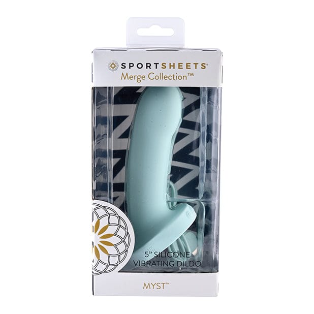 Sportsheets - Merge Collection Myst Vibrating Silicone Dildo 5&quot; (Blue) Non Realistic Dildo w/o suction cup (Vibration) Rechargeable 626135729 CherryAffairs