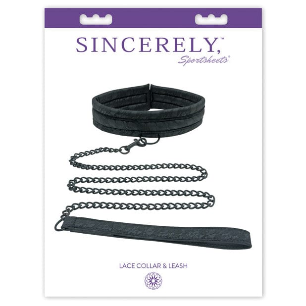 Sportsheets - Sincerely Lace Collar and Leash (Black) Leash 626137377 CherryAffairs