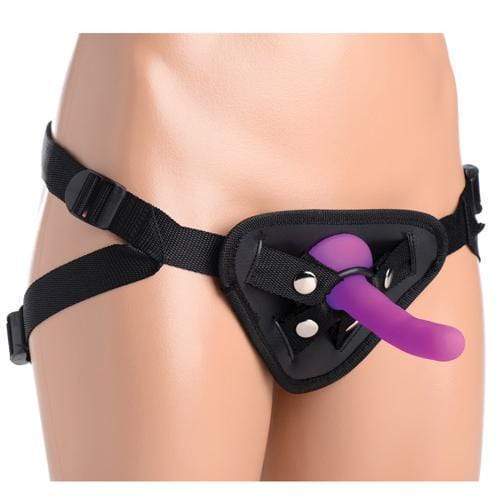 Strap U - Double G Deluxe Vibrating Strap On Kit (Black) Strap On with Non hollow Dildo for Female (Non Vibration)