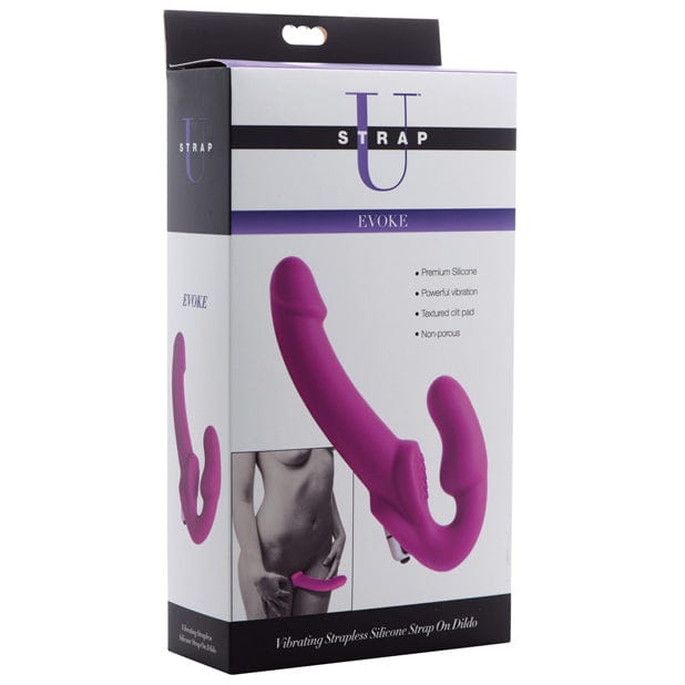 Strap U - Evoke Vibrating Strapless Silicone Strap on Dildo (Pink) Strap On with Dildo for Reverse Insertion (Vibration) Non Rechargeable 626137503 CherryAffairs