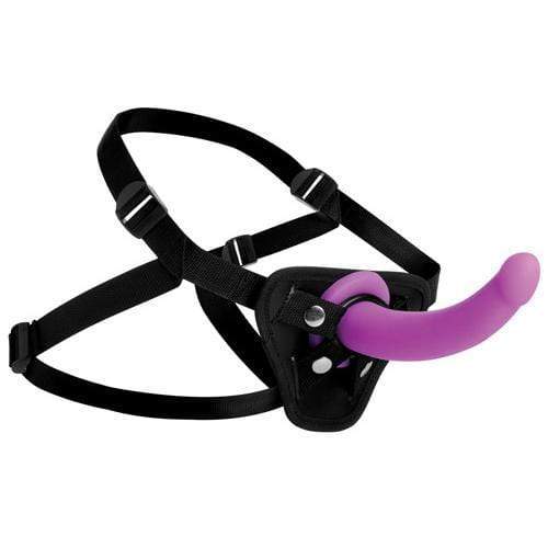 Strap U - Navigator Silicone G Spot Dildo with Strap On Harness (Black) Strap On with Non hollow Dildo for Female (Non Vibration)