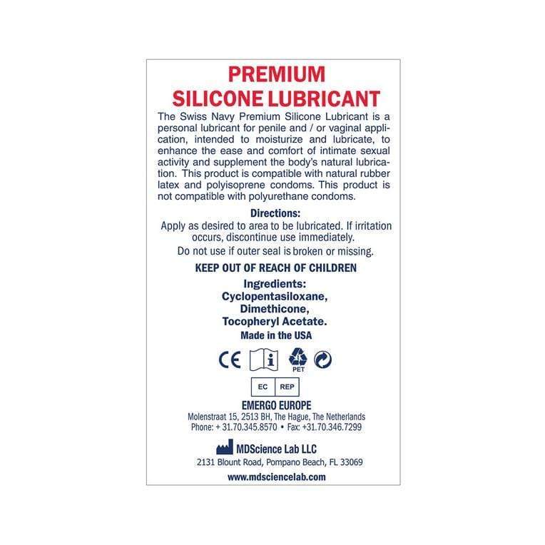 Swiss Navy - Premium Silicone Lubricant 16oz Lube (Silicone Based) 699439009045 CherryAffairs